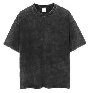boffi ... 100% Cotton Oversized T-Shirt Unisex Drop Shoulder Dye Washed Street Look Black Pack of 1